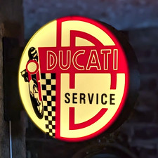 Ducati Service Double Sided Motorcycle Wall Sign Light, Red/White 9