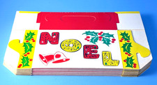 10 Vtg Christmas Folding Boxes w/Handles for Cookies or Gifts No. 10 NOEL Unused picture