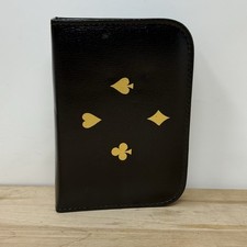 vintage Ground Leather playing Card zipper Case Griffon Austria made picture