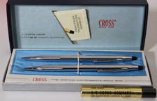 Vintage Cross Classic Century Chrome Pen & Pencil Set No. 3501 Boxed picture