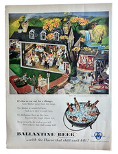 Vintage Autumnal Advertising Ballantine Beer Print Ad 1953 picture