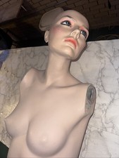 Vintage Female Mannequin Head Bust - RARE LEANING PIECE picture
