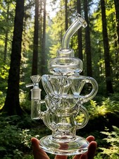 big recycle rig three pipes fab egg shisha matrix Glass Water Pipe bong Hookah picture