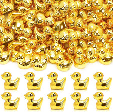 50Pcs Mini Golden Ducks Tiny Resin Gold Duck Figurines for Craft picture