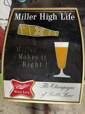 Vintage 1960s Miller High Life Beer Pouring Glass Motion Lighted Sign With Video picture