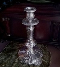 Antique Weidlich Bros Rococo Art Nouveau Silverplate Candlestick, Lg Heavy, Rare picture