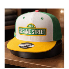 Headgear Classics Sesame Street Snapback Hat Green White Yellow Animation $$30 picture