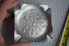 Vintage Wendell August Forge Apple Blossom Square Aluminum Ashtray Rare USA 4.5