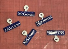 5 Vintage 1972 George McGovern President Campaign Fold Over Tab Pin Buttons picture