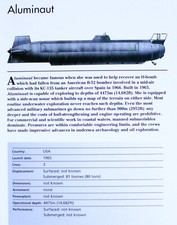 Aluminaut Submarine Picture Pic Out of Print Spec Sheet Decor Art picture