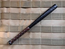 RMJ Tactical USA MAPLE BLK BAT 18” CHAOS LOGO W/SHARK SKIN & LEATHER WRAP picture