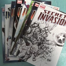 Marvel Comics 2008 Secret Invasion Series #1-8 #1 3rd Printing Sketch Variant picture