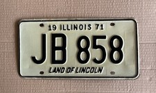 1971 Illinois IL License Plate  Land of Lincoln JB 858  picture