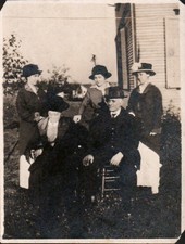 Antique 1910s Black & White Family Portrait Photograph Vintage USA picture