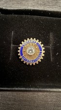 Vintage Rotary International Past President 10K Yellow Gold Pin with Diamond picture
