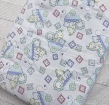 VTG 1997 Timeless Treasures Baby Animals Flannel Fabric Blanket 76x44