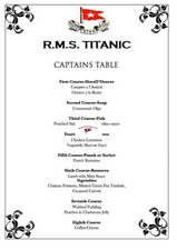 There's a seat for you at the RMS Titanic Captain's table Replica Menu picture