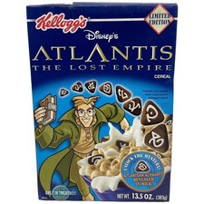 Atlantis Lost Empire Cereal Box Kellogg's Disney Empty Box 2001 Collectible Vtg picture