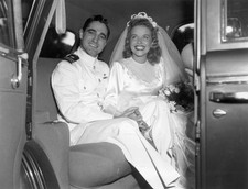 Lieutenant Mrs Mario de Grazia sitting backseat of a car holding h- Old Photo picture
