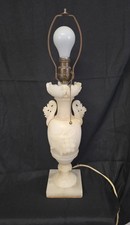 Antique 1910s-20s Carved Alabaster Lamp Nouveau Grapevine picture