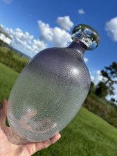 LARGE RARE CONTROL BUBBLES VINTAGE VASE/JUG HAND-BLOWN GLASS VGC ART-GLASS ITALY picture