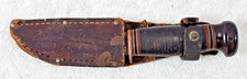 VTG Marble's Gladstone Mich Woodcraft Hunting Knife Stacked Leather Sheath 1930 picture