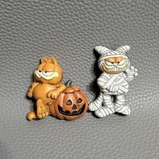 VTG Garfield Enesco Halloween Refrigerator Magnet Set Mummy picture