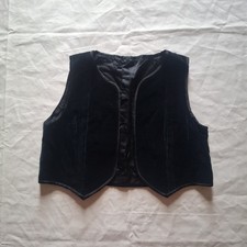 Antique 1900s Men’s Black Velvet Waistcoat Vest Evening Dress Formal Tailcoat picture