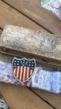 Five U.S. Flags Auto Radiator Shield Holder 48 Star Parade Accessory vintage nos picture