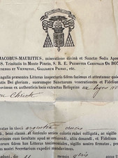 Rare Authentic/Certificate Of Relic True Cross Archdiocese de Lyon 1865 picture