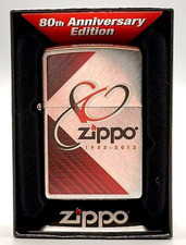 Zippo 28192 80th Anniversary Herringbone Sweep 1932-2012 New Old Stock NOS Box picture
