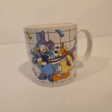 Vintage 80s 1987 Donald Daisy Duck Applause Walt Disney Ceramic Coffee Mug 1980s picture