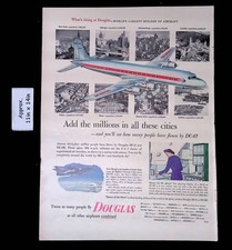 1953 DOUGLAS DC-6 & DC-6B Many People Have Flown All These Cities Print Ad 55108 picture