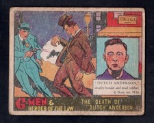 1936 Gum Inc G-Men & Heroes of the Law #47 The Death of Dutch Anderson FR-GD picture