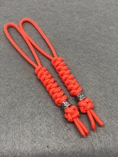 275 Paracord  Knife Lanyard 2pk Orange Cord Snake Knot With Metal Bead picture