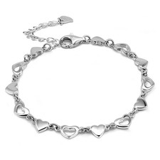 Dankadi 925 Sterling Silver Infinity Love Heart Link Bracelets Women Cute Ani... picture
