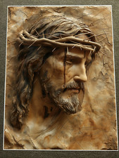 Detailed Jesus Christ Head with Crown of Thorns Wall Art Poster 18x24in picture