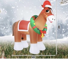 9 FT Christmas Inflatable Clydesdale Horse with LED Lights Giant Blow up Animals picture