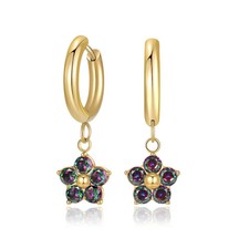 1 Pair Simple Style Classic Style Flower Inlay 304Stainless Steel Zircon Drop picture