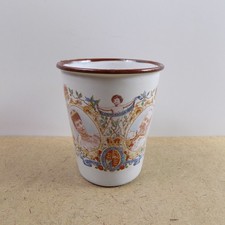 1902 King Edward VII Coronation Enamel Beaker Cup 3.5