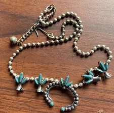 Vintage Estate Petite Squash Blossom Necklace, 1960's - 1970's Signed picture