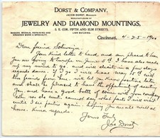 1900 Dorst & Co. Cincinnati Jewelry letter & letterhead picture