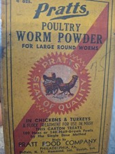 Vintage Old Rare NOS  Pratts  Poultry Worm Powder Cardboard Box unopened picture