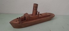 Wood Carved WWII Military TugBoat Trench Art Toulon, France 112th AAA Battalion picture