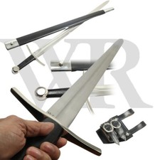 Late Medieval Sword Replica Full Tang 1060 Steel Pommel Guard with Scabbard picture