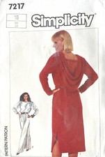 1980's  Simplicity Misses' Dress  Pattern 7217 Size 16 UNCUT picture