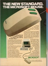 Microsoft Mouse 1984 Vintage Magazine Ad PC IBM DOS Original Model picture