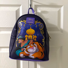 Loungefly Disney Aladdin Princess Jasmine & Rajah Mini Backpack Purple picture