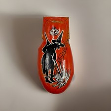 Vintage Kirchhof Halloween Witch Tin Litho Clicker Noisemaker 1940s-50s USA picture