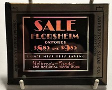 Vintage 1920s Florsheim Shoes Glass Magic Lantern Slide Movie Theater Ad (Y-224 picture
